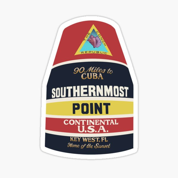 Key West 90 Miles to Cuba Buoy Sticker | Carrco Labels
